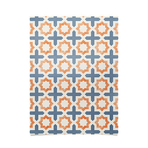 Little Arrow Design Co river stars tangerine and blue Poster