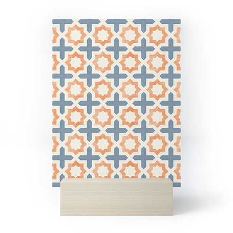 Little Arrow Design Co river stars tangerine and blue Mini Art Print