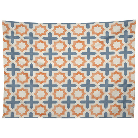Little Arrow Design Co river stars tangerine and blue Tapestry