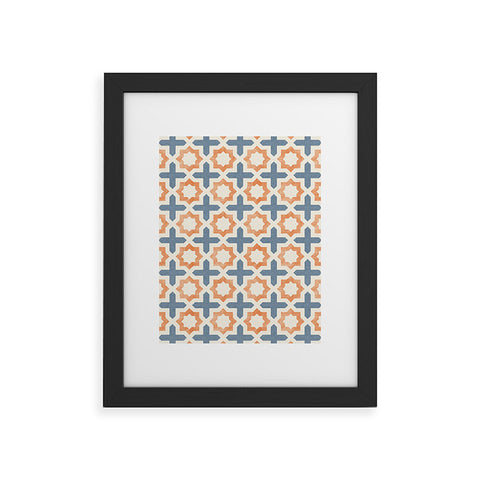 Little Arrow Design Co river stars tangerine and blue Framed Art Print
