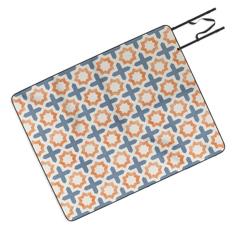 Little Arrow Design Co river stars tangerine and blue Picnic Blanket