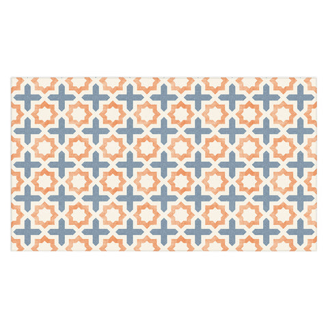 Little Arrow Design Co river stars tangerine and blue Tablecloth