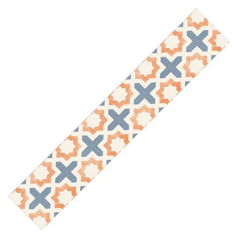 Little Arrow Design Co river stars tangerine and blue Table Runner