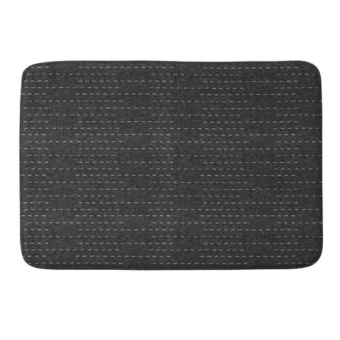 Little Arrow Design Co running stitch charcoal Memory Foam Bath Mat