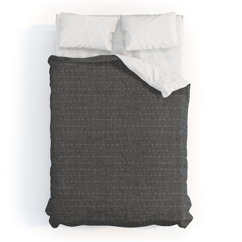 Little Arrow Design Co running stitch charcoal Duvet Cover