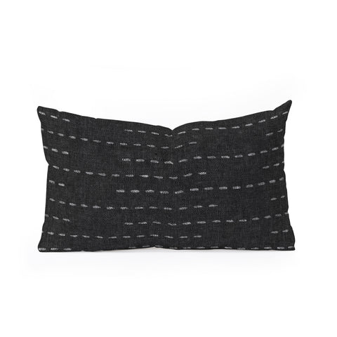 Little Arrow Design Co running stitch charcoal Oblong Throw Pillow