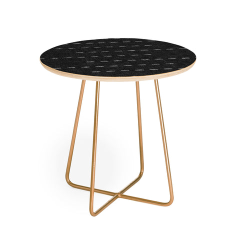 Little Arrow Design Co running stitch charcoal Round Side Table