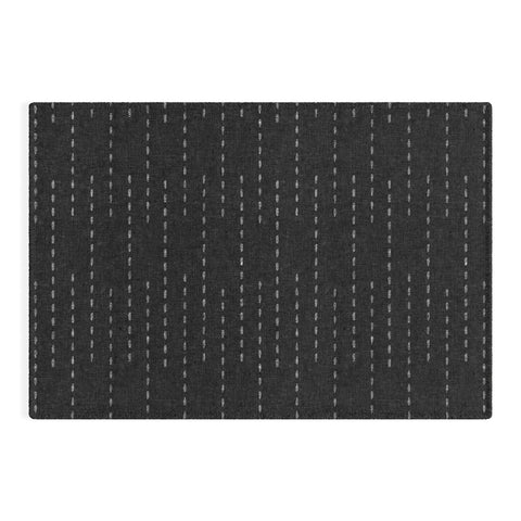 Little Arrow Design Co running stitch charcoal Outdoor Rug