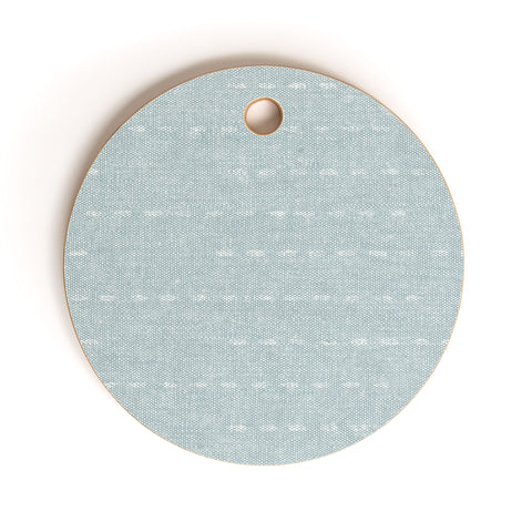 Little Arrow Design Co running stitch coastal blue Cutting Board Round