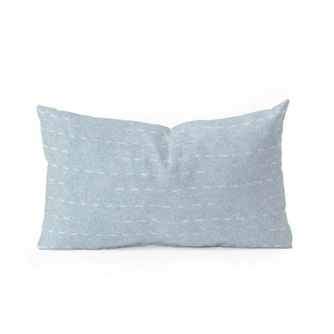 Little Arrow Design Co running stitch coastal blue Oblong Throw Pillow