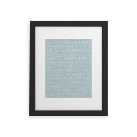 Little Arrow Design Co running stitch coastal blue Framed Art Print
