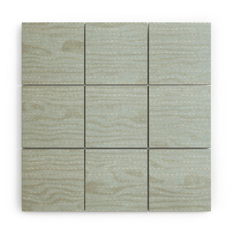 Little Arrow Design Co running stitch coastal blue Wood Wall Mural