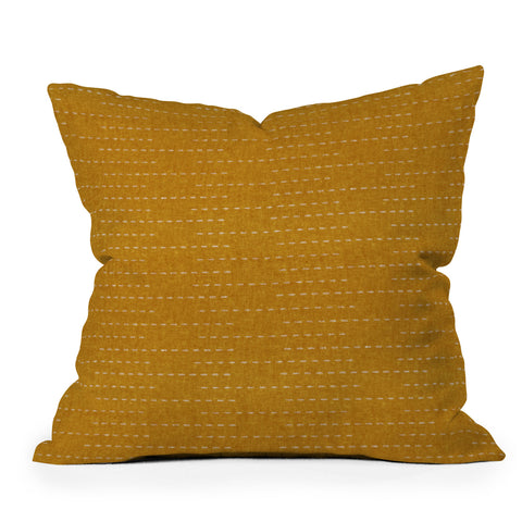 Little Arrow Design Co running stitch gold Throw Pillow