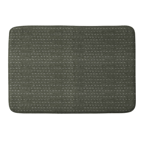 Little Arrow Design Co running stitch olive Memory Foam Bath Mat