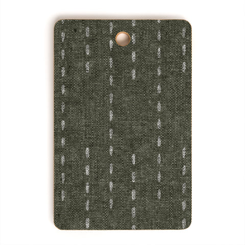 Little Arrow Design Co running stitch olive Cutting Board Rectangle