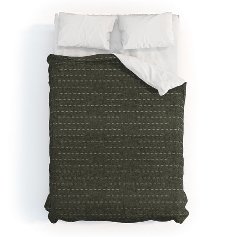 Little Arrow Design Co running stitch olive Duvet Cover