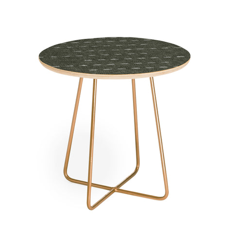 Little Arrow Design Co running stitch olive Round Side Table