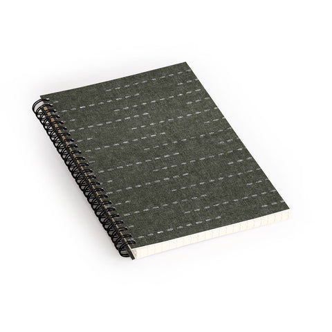 Little Arrow Design Co running stitch olive Spiral Notebook