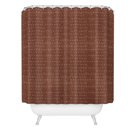Little Arrow Design Co running stitch rust Shower Curtain
