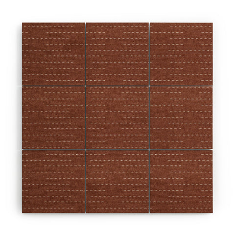 Little Arrow Design Co running stitch rust Wood Wall Mural