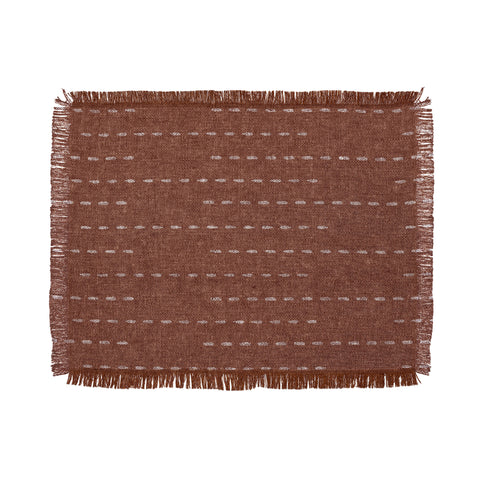 Little Arrow Design Co running stitch rust Throw Blanket