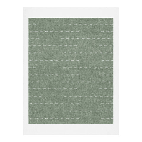 Little Arrow Design Co running stitch sage Art Print