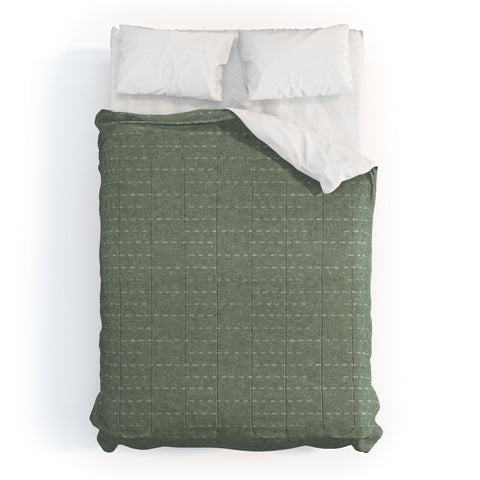 Little Arrow Design Co running stitch sage Comforter