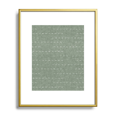 Little Arrow Design Co running stitch sage Metal Framed Art Print