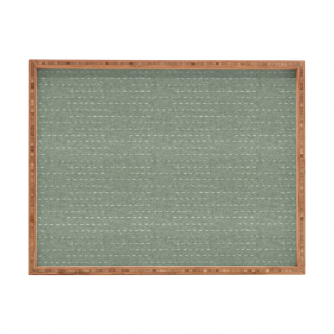 Little Arrow Design Co running stitch sage Rectangular Tray