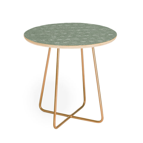 Little Arrow Design Co running stitch sage Round Side Table