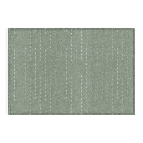 Little Arrow Design Co running stitch sage Outdoor Rug