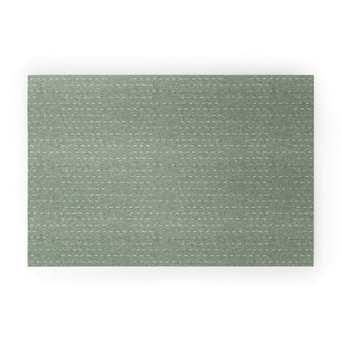 Little Arrow Design Co running stitch sage Welcome Mat