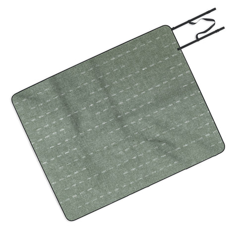 Little Arrow Design Co running stitch sage Picnic Blanket