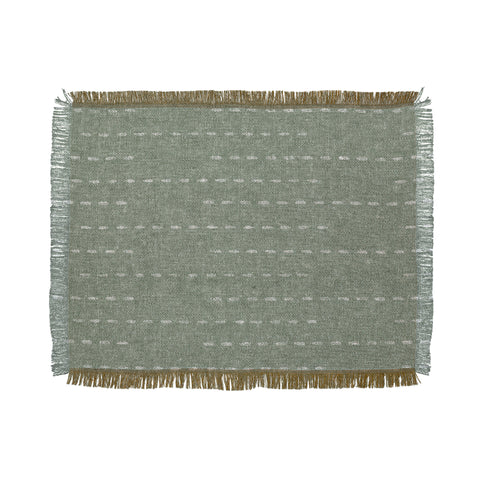 Little Arrow Design Co running stitch sage Throw Blanket