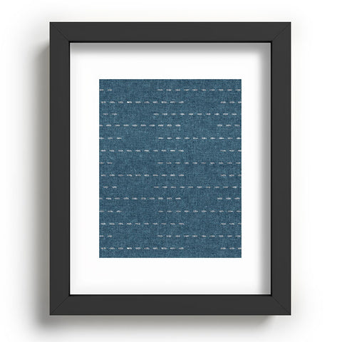 Little Arrow Design Co running stitch stone blue Recessed Framing Rectangle