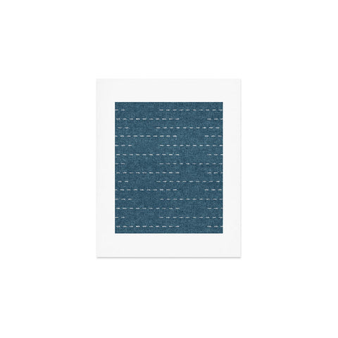 Little Arrow Design Co running stitch stone blue Art Print