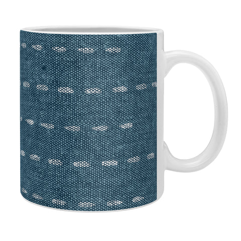 Little Arrow Design Co running stitch stone blue Coffee Mug