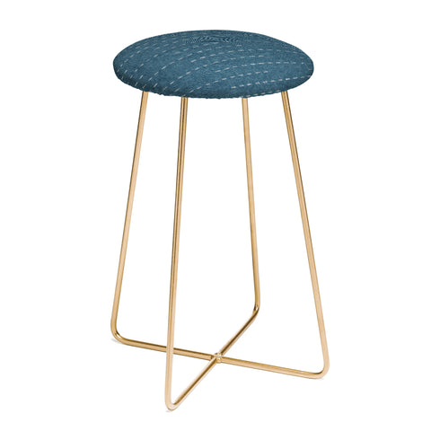 Little Arrow Design Co running stitch stone blue Counter Stool