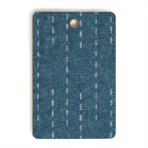 Little Arrow Design Co running stitch stone blue Cutting Board Rectangle