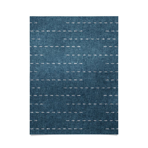 Little Arrow Design Co running stitch stone blue Poster
