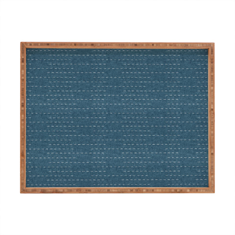 Little Arrow Design Co running stitch stone blue Rectangular Tray