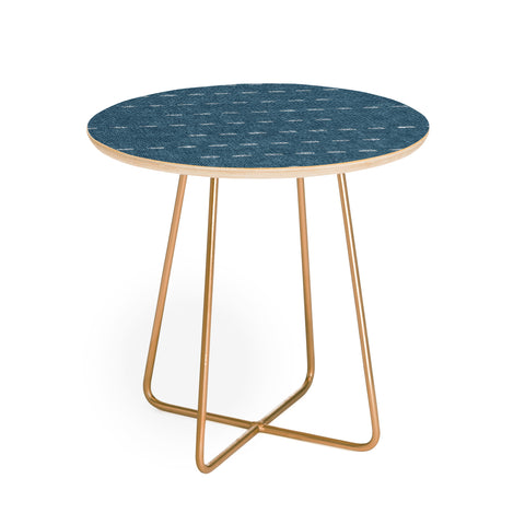 Little Arrow Design Co running stitch stone blue Round Side Table
