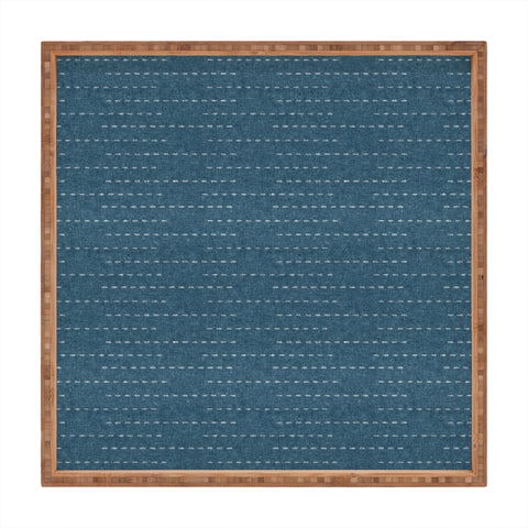 Little Arrow Design Co running stitch stone blue Square Tray