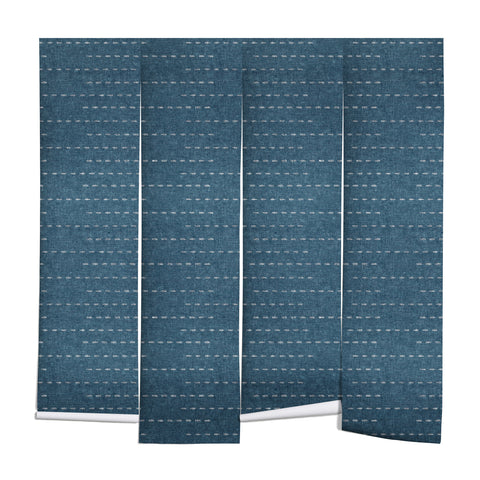 Little Arrow Design Co running stitch stone blue Wall Mural