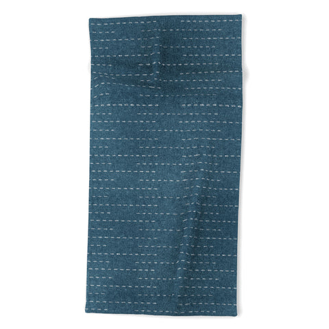 Little Arrow Design Co running stitch stone blue Beach Towel