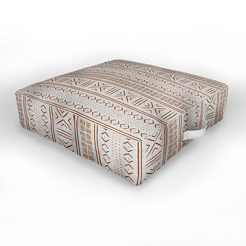 Little Arrow Design Co rust stone mudcloth tribal Outdoor Floor Cushion