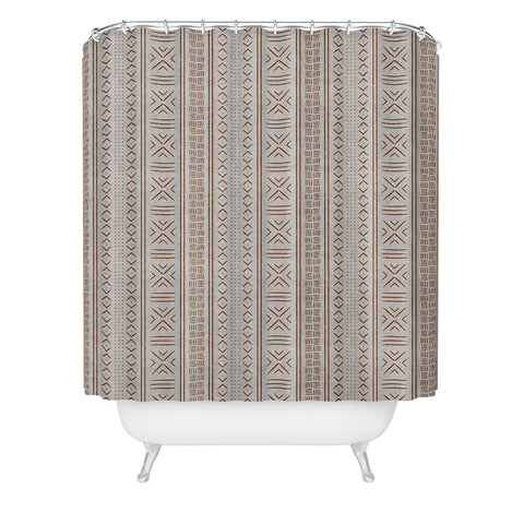 Little Arrow Design Co rust stone mudcloth tribal Shower Curtain