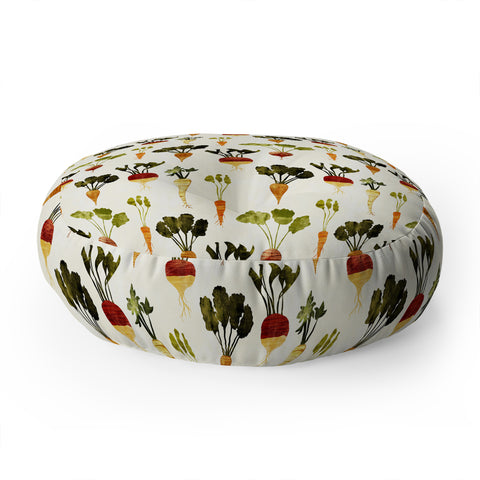 Little Arrow Design Co rustic vegetables Floor Pillow Round