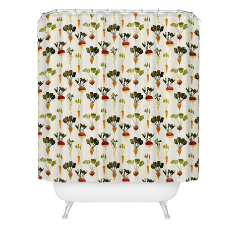 Little Arrow Design Co rustic vegetables Shower Curtain