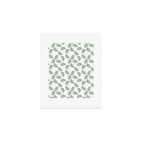 Little Arrow Design Co sage ginkgo leaves Art Print